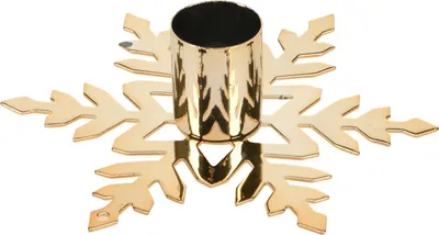 Immagine prodotto di Portacandele natalizio Fiocco di neve 11,5x11,5x2,9cm, oro