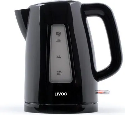 Zdjęcie produktu dla Czajnik LIVOO DOD184N, 2200 W, 1.7 L, Podstawa 360°, Filtr Antywapienny, Automatyczne Wyłączanie, Czarny