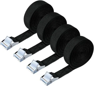Immagine prodotto di Cinghie di fissaggio regolabili, larghezza 20 mm, lunghezza 5 m, per il trasporto, colore nero