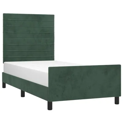 Productafbeelding van Bedframe zonder matras 100x200 cm fluweel donkergroen