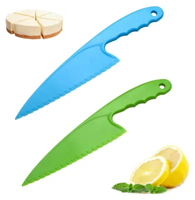 Kunststoff-Tortenmesser, 2 Stück, Brot- und Teigschneider