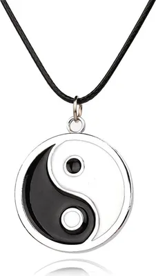 Immagine prodotto di INF Collana con ciondolo Yin Yang Nero/bianco
