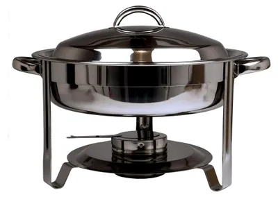 Produktbild von Edelstahl Speisenwärmer Runder Warmhaltebehälter Chafing Dish 3,5 Liter