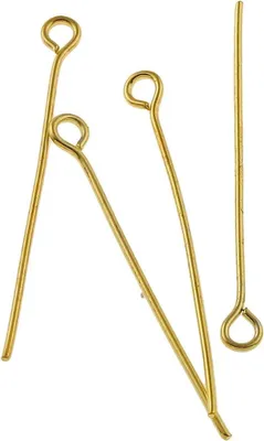 Imagen del producto de Soportes para pendientes con aro, 350 unidades, 40 mm x 0,7 mm, color dorado, para la fabricación de joyería