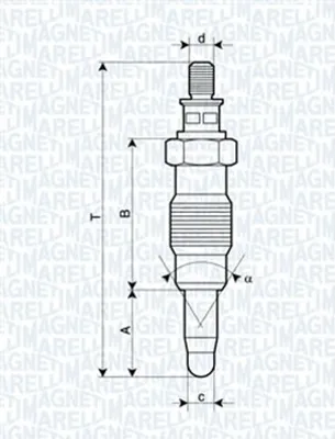Produktbild von MAGNETI MARELLI 062900008304 Diesel Glühkerze für FORD Fiesta Mk4 Schrägheck (JAS, JBS)
