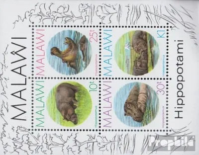 Produktbild von Briefmarken Malawi 1987 Mi Block67 (kompl.Ausg.) postfrisch Flusspferd