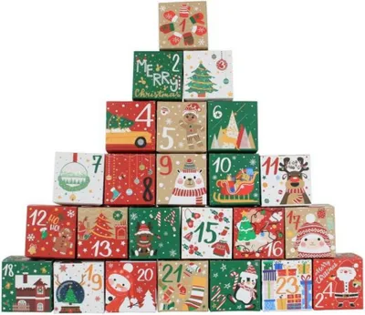 Produktbild von Adventskalender zum Befüllen 2024 DIY Weihnachtskalender mit Geschenkboxen