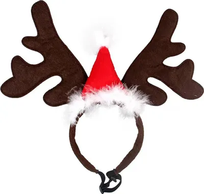 Produktbild von Weihnachtspferdehut, Rentierhorn-Stirnband, dicker roter Samt-Weihnachtsmannhut, Hirschhorn-Haarband, Weihnachtspferde-Dekoration, Kostümzubehör