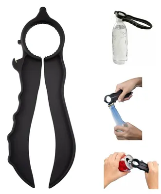 Multifunktionaler Flaschenöffner, Antirutsch, Schwarz, 1 Stück