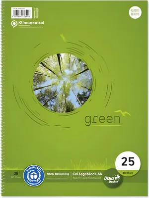 Produktbild von Staufen Collegeblock A4 80 Bl 70g Lin 25 Green 9mm liniert mit Rand