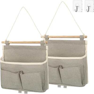 Imagen del producto de Juego de dos bolsas colgantes para almacenamiento, de 23 x 25 x 6 cm, resistentes al agua, para uso doméstico