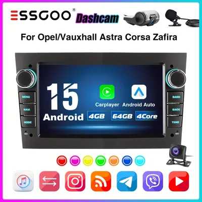 Imagen del producto de Radio para coche - Sistema multimedia - Radio con navegador - Radio con pantalla táctil - Radio Android 15 de 7 pulgadas