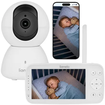 Produktbild von Lionelo Babyline 8.4 Babyphone mit 5 Zoll Monitor & App, Full HD 1080p Kamera, Nachtsicht, PTZ, Temperatur- & Feuchtigkeitssensor