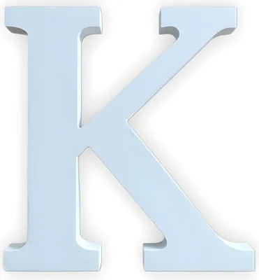 Immagine prodotto di Lettera di legno bianca, circa 20 cm, spessore 1,8 cm, lettera K