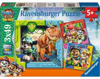 Produktbild von Kinderpuzzle 3x49 Teile - Paw Patrol 3 Dino Movie