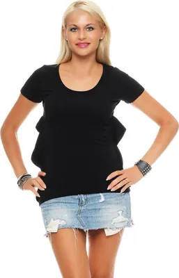 Produktbild von Damen Lockeres T-shirt mit Cut-Outs Rückenfrei; Schwarz S/M