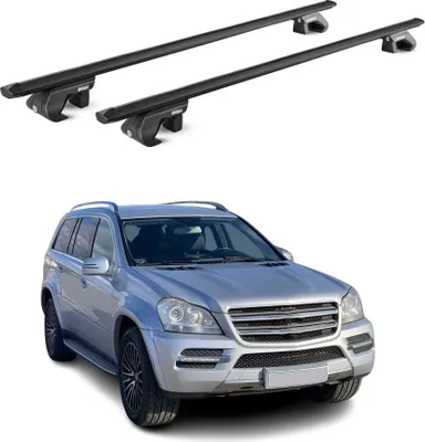Image de Barres de toit transversales ABE pour Mercedes GL X164 2006-2015 5 P Alu Noir 2x