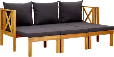 Zdjęcie produktu dla 3-osobowa ławka ogrodowa z poduszkami, 179 cm, drewno akacjowe