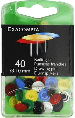 Image de Exacompta : punaises de 10 mm, assorties, 40 pièces