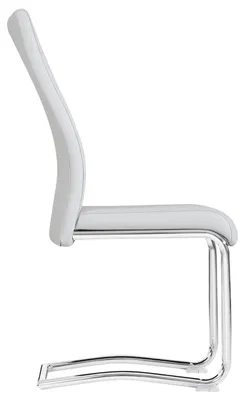 Produktbild von 4er Set Esszimmerstuhl Küchenstuhl Schwingstuhl LOANO, Gestell in chrom, Bezug aus Kunstleder in grau