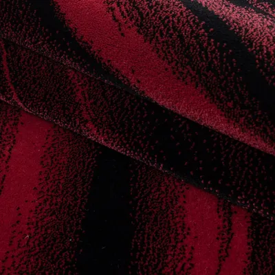 Image de Ayyildiz | Tapis Moderne Miami - 80 cm x 300 cm - Rouge et Noir - Design Dynamique et Élégant