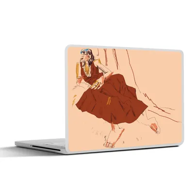 Produktbild von MuchoWow® Laptop Aufkleber Sticker Cover Frau - Abstrakt - Porträt - Kunst 30x22 cm - Laptop-Sticker