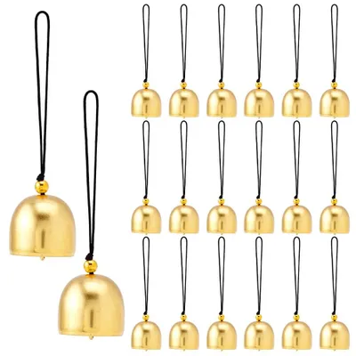 Mini-Messingglocken 20 Stück, gold-schwarz, 11 cm, für Weihnachtsbaum