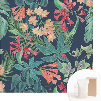 Obrázek produktu pro Samolepicí fototapeta – nástěnné obrazy do obývacího pokoje – 250 x 250 cm – dekorativní fólie na stěny – moderní design pro výzdobu stěn – tapety do interiérů – tropické květiny