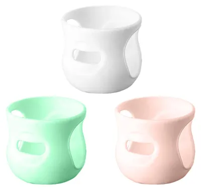 Produktbild von 3 Stück Silikon-Flaschenhüllen, 120 ml/240 ml, Babyflaschenhalter, rutschfest, BPA-frei, Isolierhülle für Babyflaschen aus Glas