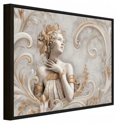 Produktbild von Bilder mit Rahmen Frau Marmor Abstraktion - 120x80 cm - Wandbilder Wohnzimmer Schlafzimmer - Leinwand Bilder mit Rahmen Beige - PPR15968O20