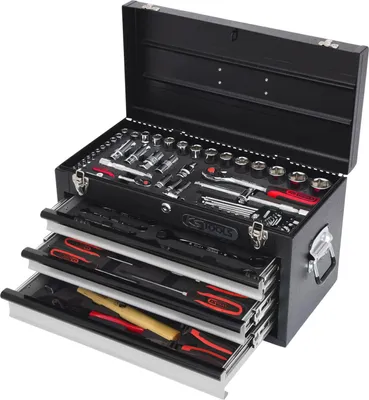 Image de KS TOOLS Jeu d'outils universel 1/4"+1/2" CHROMEplus, 99 pces GEAR ( 918.0100 )
