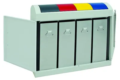 Productafbeelding van Stumpf afvalscheidingscontainer, verkeersgroen, met wielen, 45 liter - 630-045-2-0-624