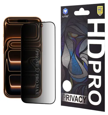 Obrázek produktu pro Lito - HD Pro Privacy ochranné sklo pro iPhone 17 Pro Max – černé