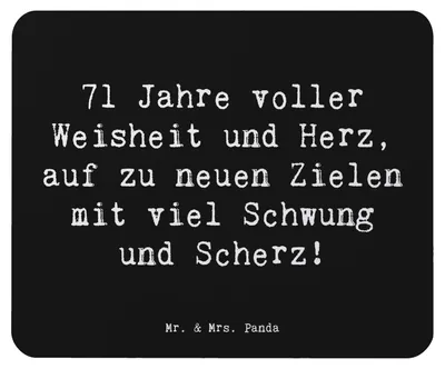 Produktbild von Mr. & Mrs. Panda Mouse Pad Spruch 71. Geburtstag - Schwarz - Geschenk, Geburtstagsgeschenk, Lebenserfahrung, Mousepad, Liebe, Feier, Mauspad, Alter, mousematte, pc