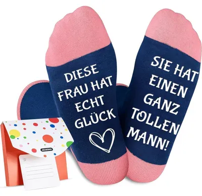 Produktbild von Lustige Socken Damen 39-42 Rutschfest Baumwolle Geschenk Mehrfarbig
