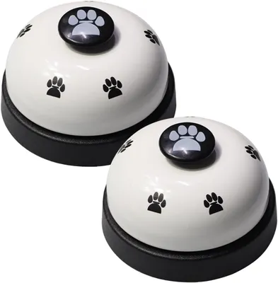 Produktbild von 2 Stücke Trainingsglocken für Haustiere, Hund Türklingel Hundeglocken für Potty Katzentraining, Töpfchentraining Kommunikationsgerät mit Großem Button(Weiß)