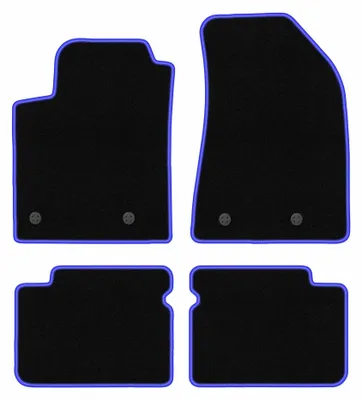 Image de Tapis de sol en moquette pour Fiat Bravo II 2007-2012 (à hayon) – jeu 4 pièces, noir/bleu, sur mesure – Wielganizator CARLUX