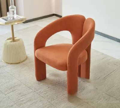 Zdjęcie produktu dla Pomarańczowy fotel do salonu jednoosobowy tapicerowany fotel do salonu relaks