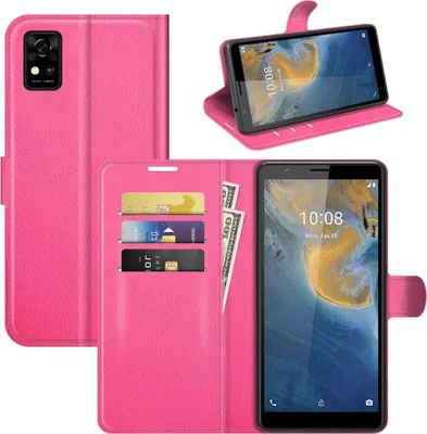 Zdjęcie produktu dla Pokrowiec König Design kompatybilny z etui na telefon komórkowy ZTE Blade A31 ze skóry syntetycznej - Etui na telefon komórkowy różowe