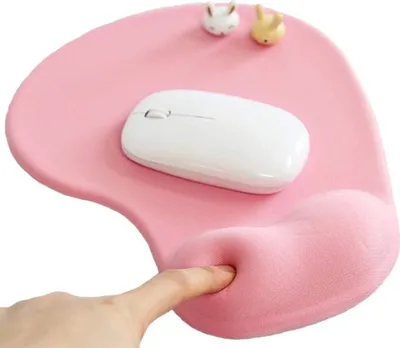 Produktbild von Mauspad fürs Büro mit Gel-Handgelenkstütze – ergonomisches Gaming-Mauspad für den Schreibtisch mit Handballenauflage – Design-Gamepad-Matte mit Gummiunterseite für Laptop-Computer – rutschfeste Silikonoberfläche mit spezieller Struktur (01Pink)