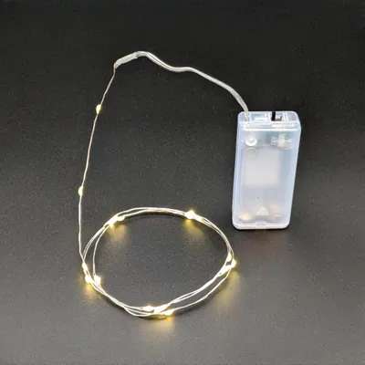 Produktbild von LED Silberdraht Batterielichterkette 20 LEDs 95 cm warmweiß Timer Innenbereich