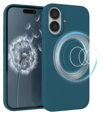 Produktbild von EAZY CASE Silikon MagSafe Handyhülle kompatibel mit Apple iPhone 17 Hülle mit Kameraschutz, Silikonhülle, Schutzhülle Blau