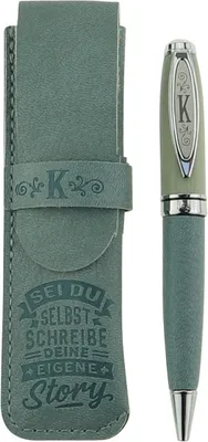 Produktbild von History & Heraldry Bamboo Persönlicher und individueller Kuli Kugelschreiber Stift mit Namen und Spruch Personalisiertes Etui Monogramm-Design persönliches Geschenk (Kuli K)