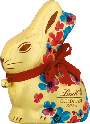 Produktbild von 1x Lindt Goldhase Blumen Edition 200 g – Schokolade Osterhase (2 Designs - nicht wählbar)