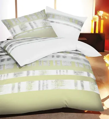 Immagine prodotto di Kaeppel Biber biancheria da letto reversibile 2 pezzi Intro Lind Verde Argento, dimensioni: 135x200cm biancheria da letto
