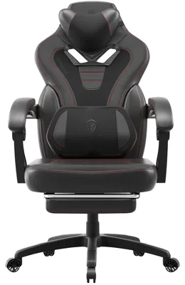 Produktbild von Gaming-Stuhl mit beheizbarer Massagefunktion für die Lendenwirbelsäule, Gaming-Stuhl mit Taschenfederkern-Polsterung und Fußstütze, Gamer-Stuhl mit hoher Rückenlehne, PC-Stuhl für Erwachsene, Dunkel