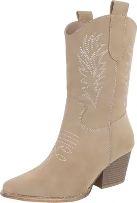Produktbild von Ital-Design Damen Stiefeletten  Lederoptik Western- & Bikerboots 90482753 Hellbraun Gr.  39
