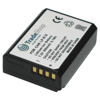 Produktbild von 2in1 Set: Akku + USB-C Doppel Akku Dual LCD Schnell-Ladegerät für 2 Akkus ersetzt Canon LC-E10 für Canon LP-E10 EOS 1100D 1200D 1300D 2000D 4000D