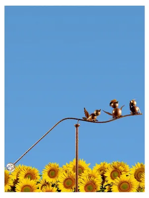 Produktbild von Windspiel Vogelwippe Gartenpendel mit Vogelfamilie aus Metall