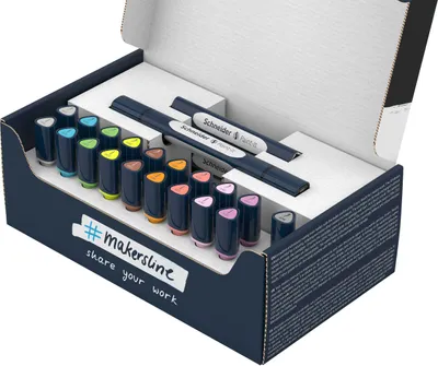 Produktbild von Schneider Schreibgeräte Paint-It, Mehrfarbig, Mehrfarbig, Kunststoff, Rund, Tinte auf Wasserbasis, Box
